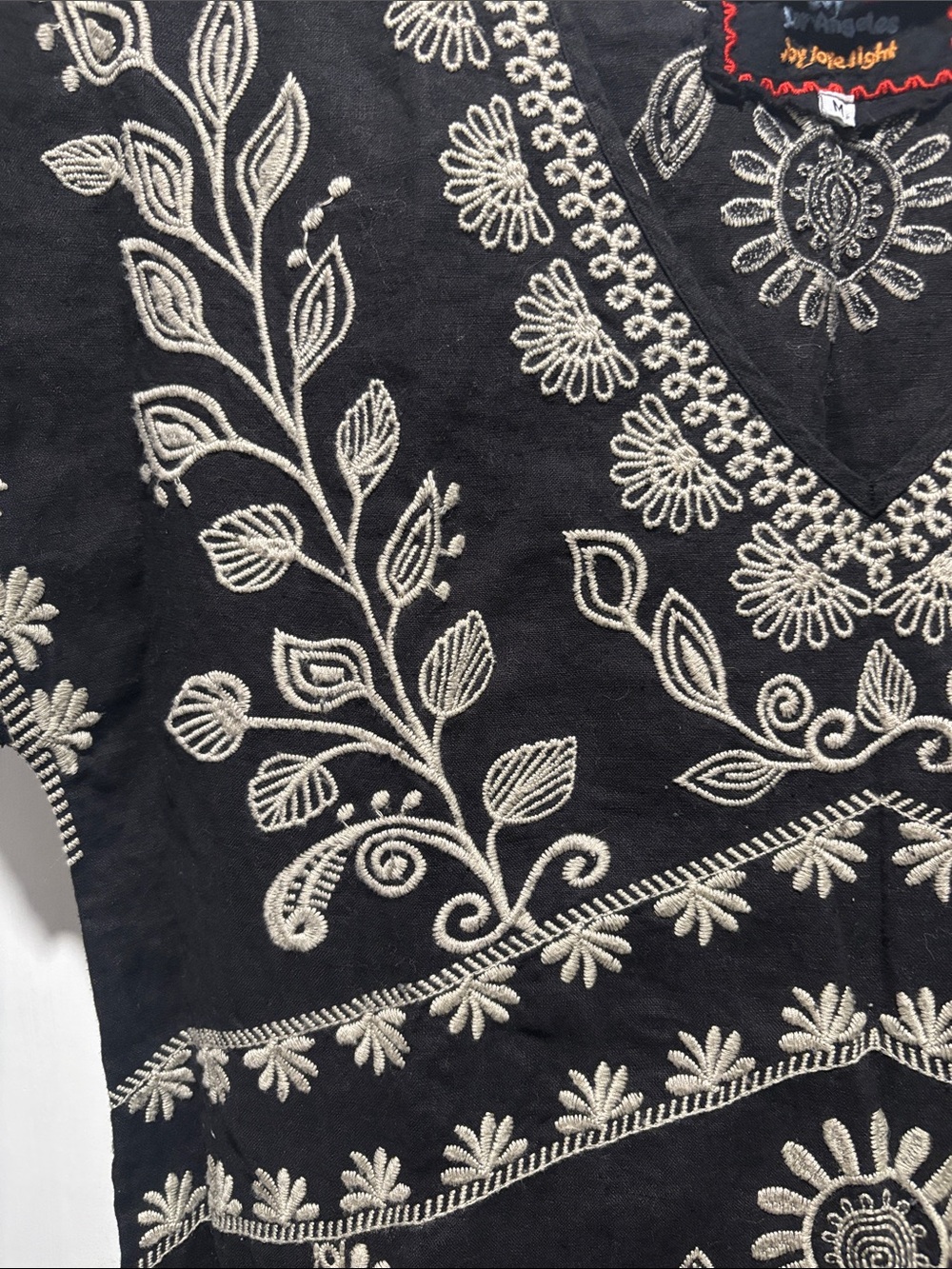 JOHNNY WAS embroidered linen tunic dress - Picture 7 of 8